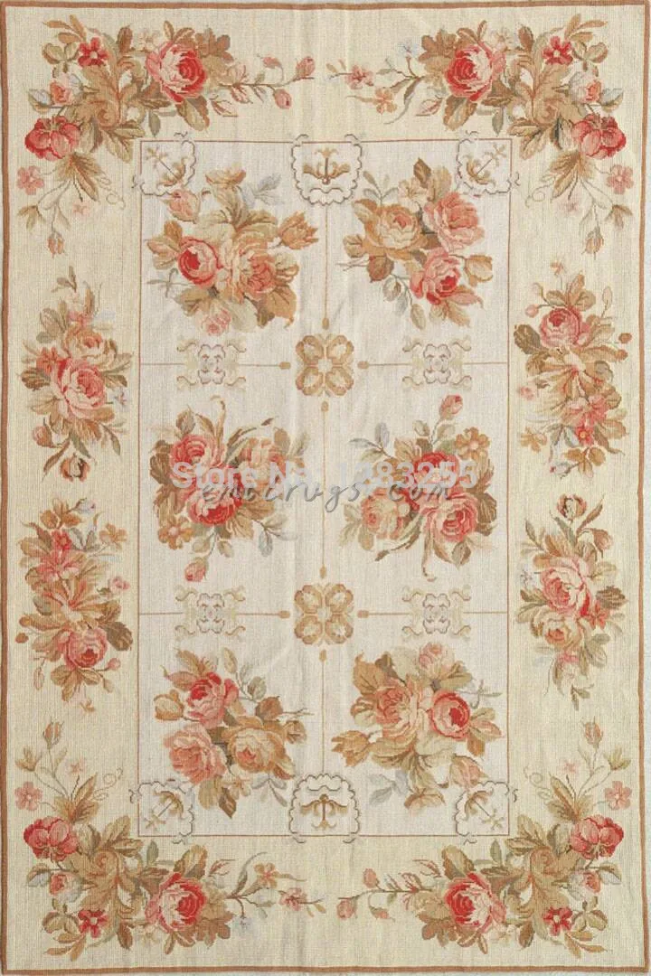 

Hand-woven Wool Carpet With Needlepoint Pattern For Carpets Living Room Vintage Modernism Natural Sheep Wool