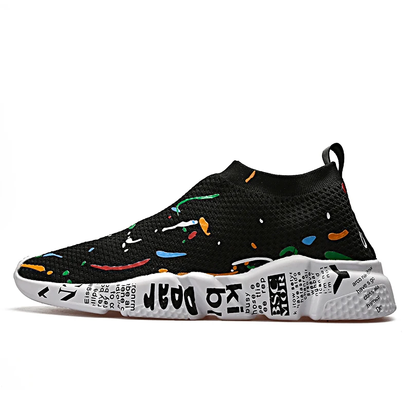 

Unisex Sneakers Breathable Casual Shoes Men Air Mesh Casual Flats Shoes Women Sneakers Zapatillas Hombre High Top Sock Trainers