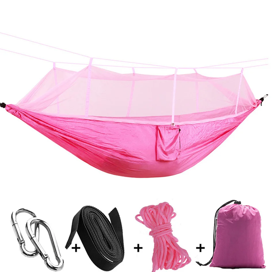

New Ultralight Parachute Pink Hammock Hunting Mosquito Net Double Person drop-shipping Outdoor Furniture Hammock