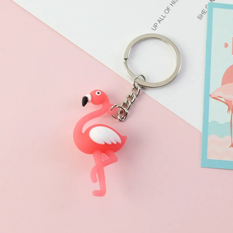 New Cute Flamingo Keychain Women Key Ring Gift Porte Clef Animal Key Chain - Color: 03