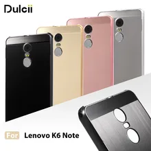 

For Lenovo K6 Note phone case Aluminum Alloy Frame + Brushed PC Hard cover capa for Lenovo K6 Note shell fundas conque - Black