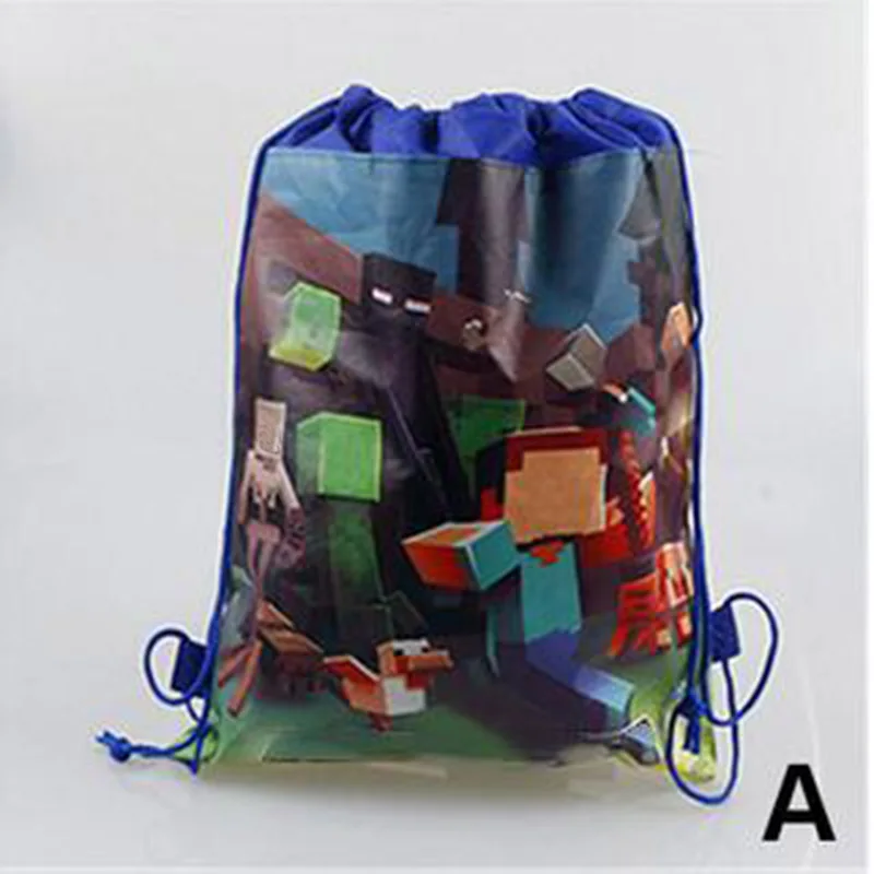 2pcs Game Minecraft Print font b Drawstring b font font b Bag b font Non woven