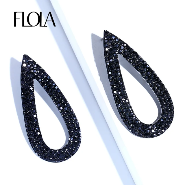 Flola Gothic Jewelry Black Drop Earrings Women Teardrop Large Flola Gothic Jewelry Black Drop Earrings Women Teardrop Large For S Long