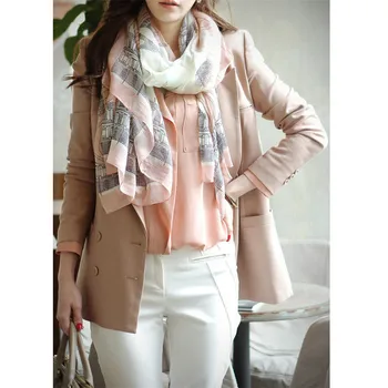 

Scarves for Women Fashion 2018 Autumn Scarf Paris Eiffel Tower Long Silk Shawl Scarf Women's shawl