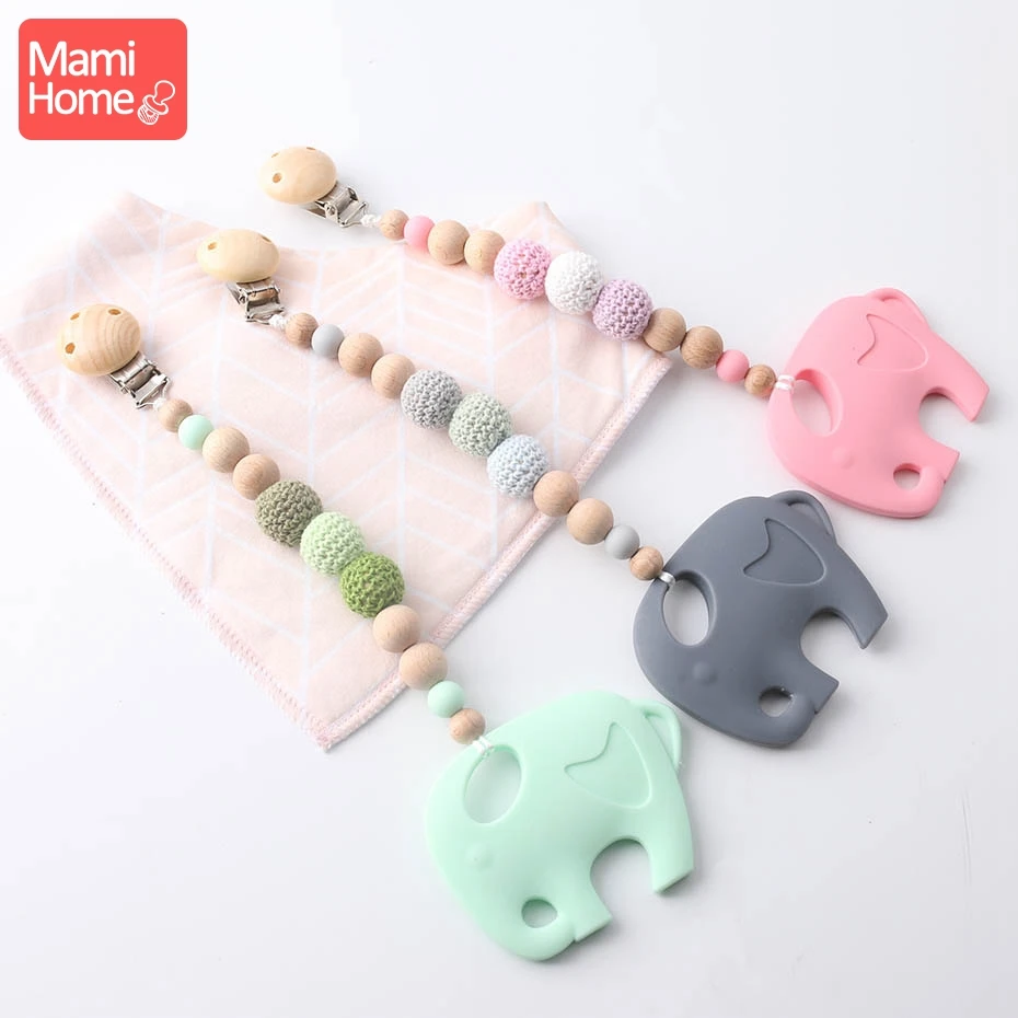 Mamihome 1 шт. детские соски цепи слон кулон BPA бесплатно еда класс MaWooden Прорезыватель для зубов клип новорожденных подарки Прорезыватель для