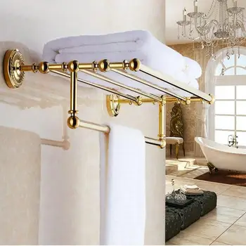 

New arrival Antique copper with ceramic towel rod rack shelf towel rack fashion bathroom accessories luxury bath towel H1191