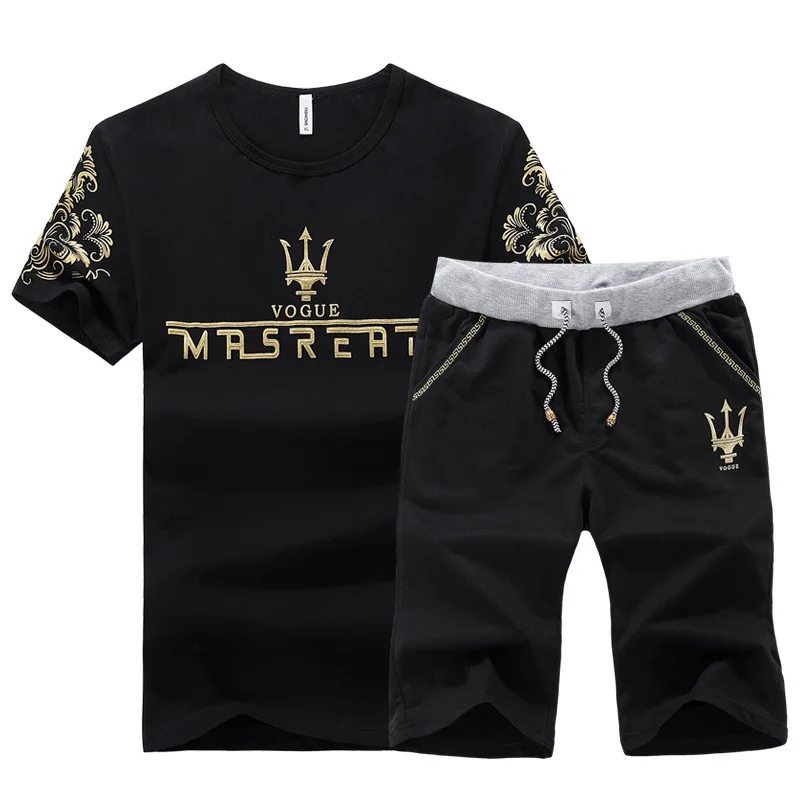 

Set men's round neck loose casual Maserati print mens tracksuit