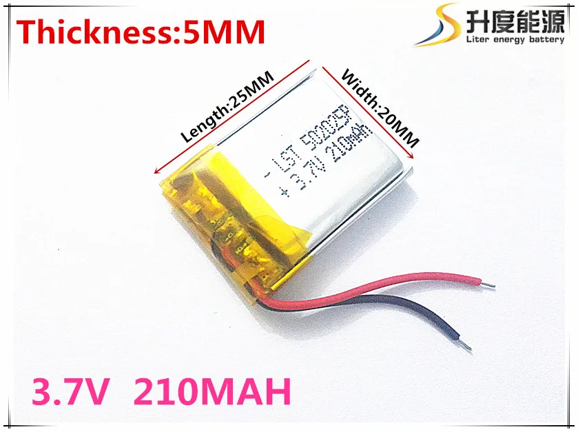 Размер 502025 3 7 V 210mah литий-полимерный аккумулятор с защитной платой для MP3 MP4 MP5 GPS