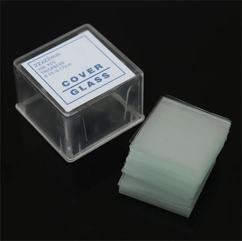 Microscope accessories 50 BLANK MICROSCOPE SLIDES and 100 SQUARE COVER ...