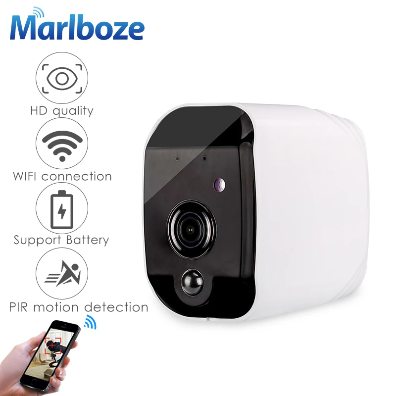 

Marlboze 960P HD wifi IP Smart Battery camera with Night vision TF Card APP Alarm Push alarm security camera baby monitor cam