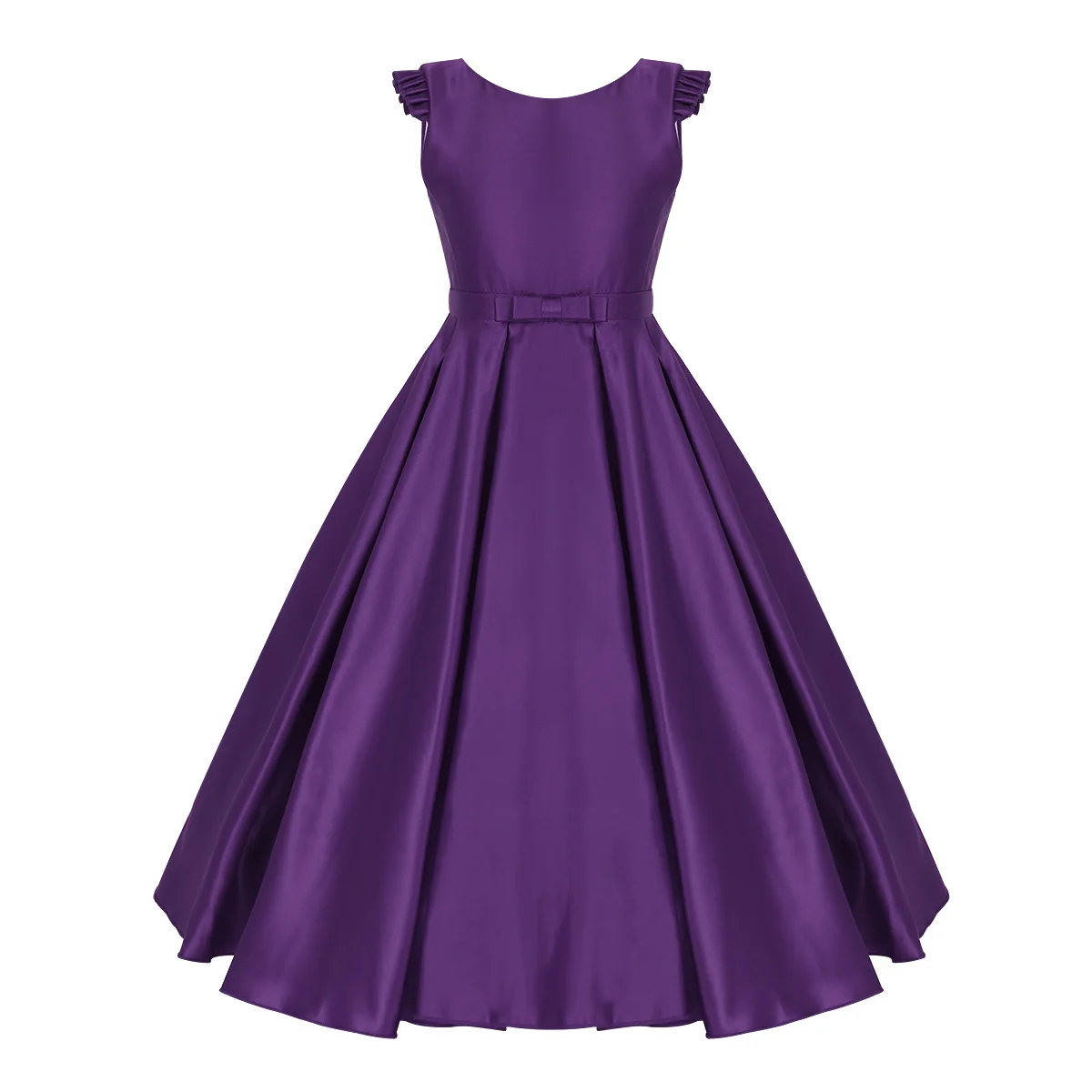 Iiniim/Детские платья для маленьких девочек, vestidos плиссированное платье с v-образным вырезом на спине и цветочным узором для девочек платье принцессы для свадебной вечеринки - Цвет: Purple