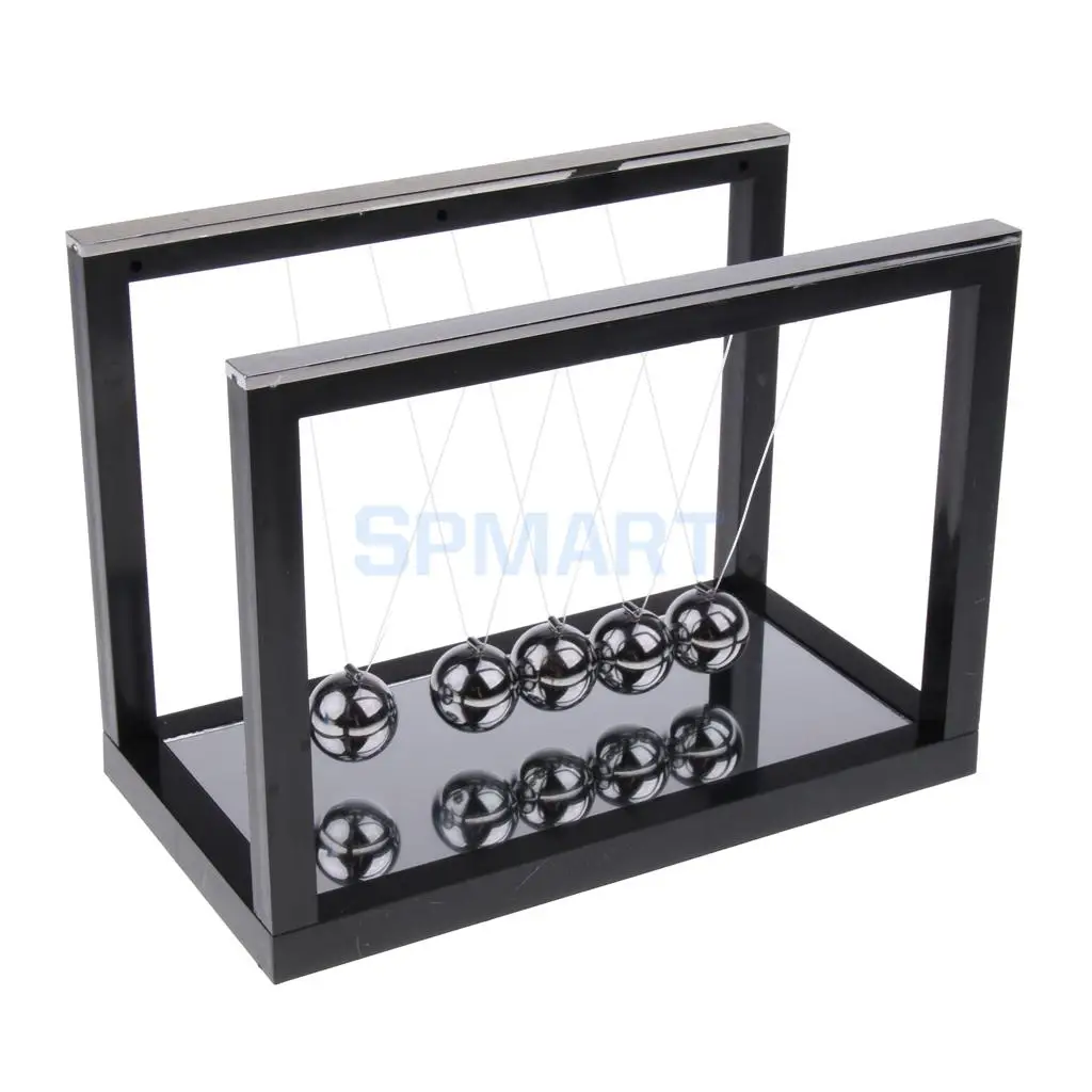 Newton's Cradle Newtons Pendulum Balance Balls Pendulum Physics Science Toy Teaching Aids Office Desk Decor Mirror Base