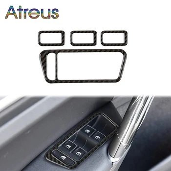 

Atreus 4pcs Window Lift Switch Button Carbon Fiber Stickers for Volkswagen Golf GTI MK7 VW Golf 7 GTE 2013 2014 2015 2016 2017