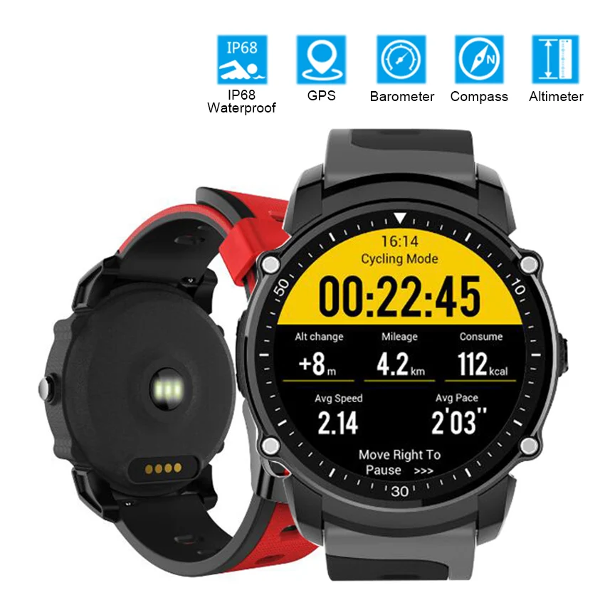 

FS08 Smart Watch IP68 Waterproof GPS Sports Fitness Tracker Compass Altitude Heart Rate Monitor Wristwatch Clock for Android IOS