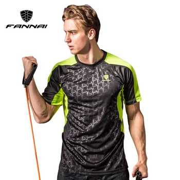 

FANNAI Men Sport T Shirt Quick Dry Tops Tees Printed Shirts Fitness Men's Running Clothes Short sleeve Sports Soccer Sportswear