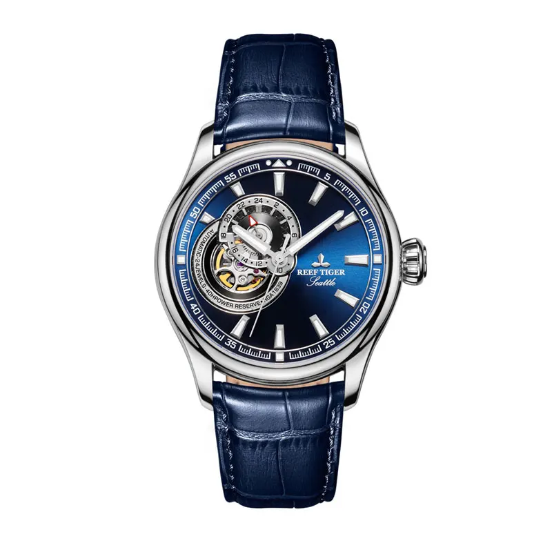 Риф Тигр/RT платье для мужчин часы синий Tourbillon часы лучший бренд класса люкс автоматические механические часы Relogio Masculino RGA1639 - Цвет: RGA1639-YLL