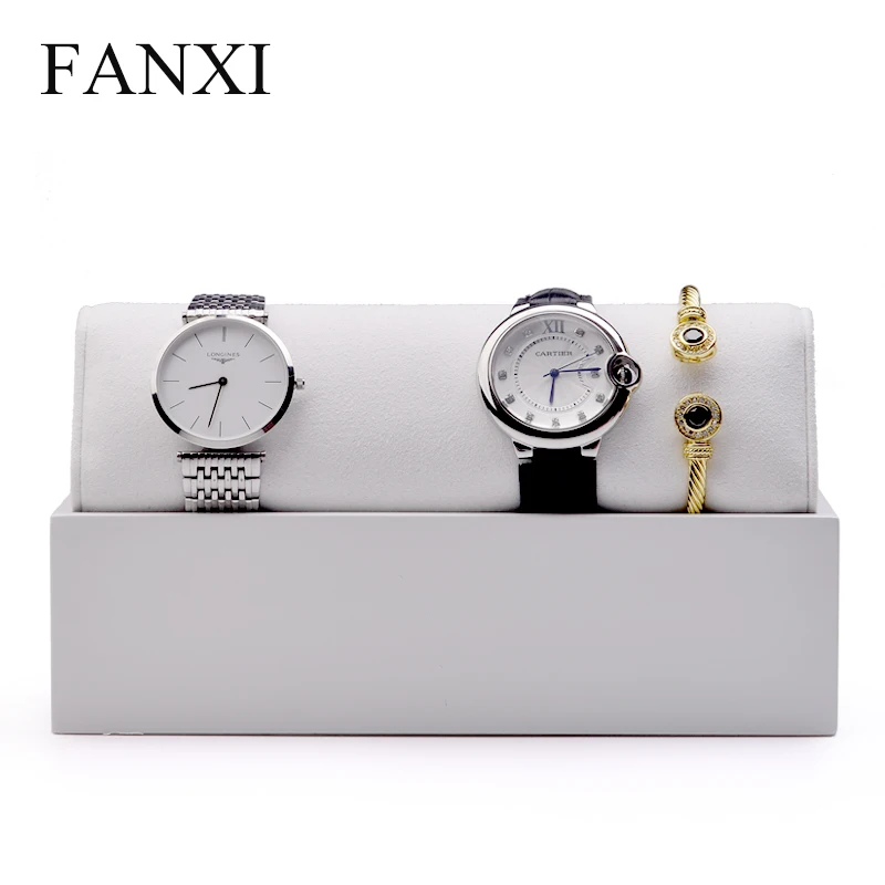 FANXI New Solid Wood Watch Display Stand Bracelet Bangle Holder with Microfiber insert Jewelry Organizer Showcase
