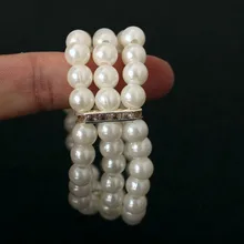 New Japan and South Korea three pearl flashing multi - layer elastic bracelet New Japan and South Korea three pearl flashing multi - layer elastic bracelet
