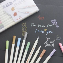 10 цветов мягкая жесткая кисть для головы фломастеры цветная ручка искусство Рисование маркером набор живопись канцелярские фломастеры школьные принадлежности