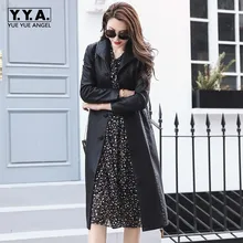 Высококачественная зимняя Ветровка из искусственной кожи, Женская куртка, облегающая, с поясом, женские пальто, мотоциклетное пальто, большие размеры, M-4XL