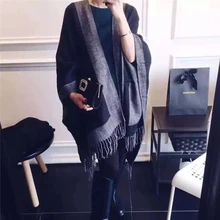 Brand scarf covering women Poncho Prorsum wool cashmere scarf winter scarf Cape manta Tartan twill scarves and shawls