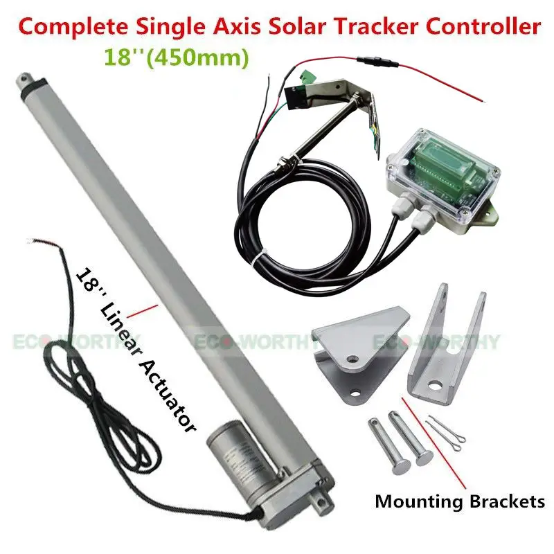 USA Stock NEW 1KW Solar Tracker System -single Axis Linear Actuator Complete Kit Sunlight Tracking