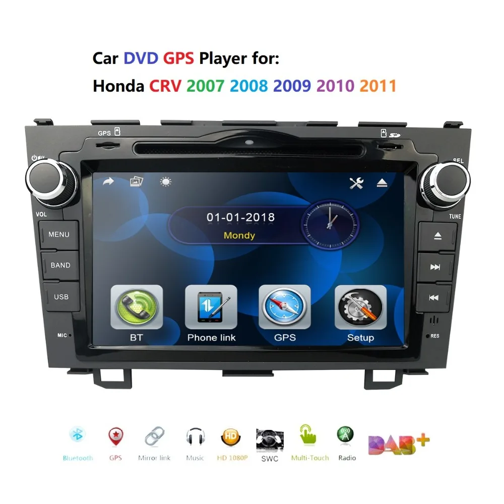 

for HONDA CRV 2007-2011 GPS Navigation 8" 2 din car monitor Bluetooth RDS Radio Steering Wheel Control USB Subwoofer AUX CAM-IN