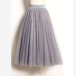 Новинка 2017 года осень Для женщин длинные плиссированные фатиновые юбки-пачки Для женщин Высокая талия сетки Корейская версия юбка