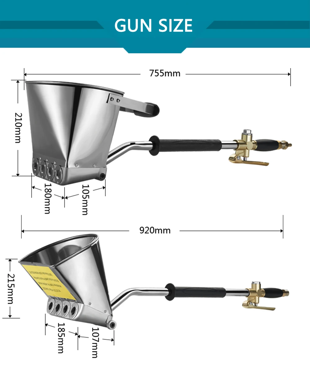 Бесплатная доставка цементный пистолет-распылитель минометный опрыскиватель для насыпания штукатурки пистолет Рендер опрыскиватель