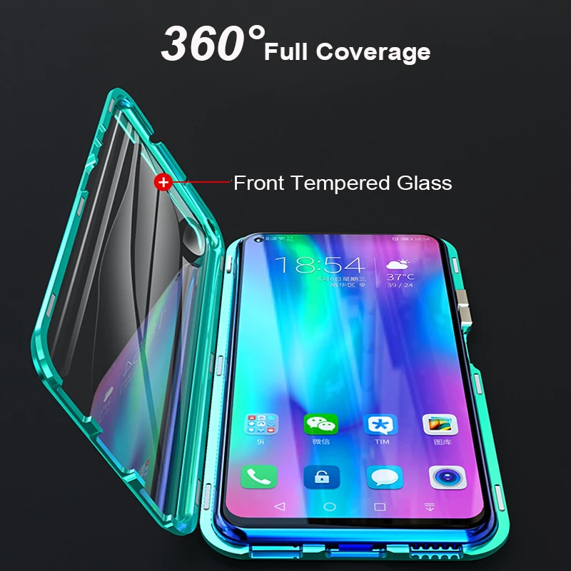 

For Huawei honor 20 Cases Cover Magnetic Case for honor 20 Pro Case Covers Front+Back double-sided Tempered Glass Full Body Case