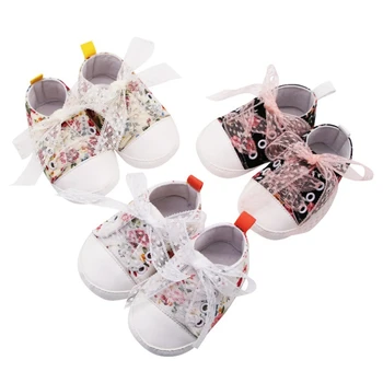 

Baby Shoes Baby Girls Breathable Floral Print Anti-Slip Shoes Sneakers Soft Soled First Walkers for Newborns