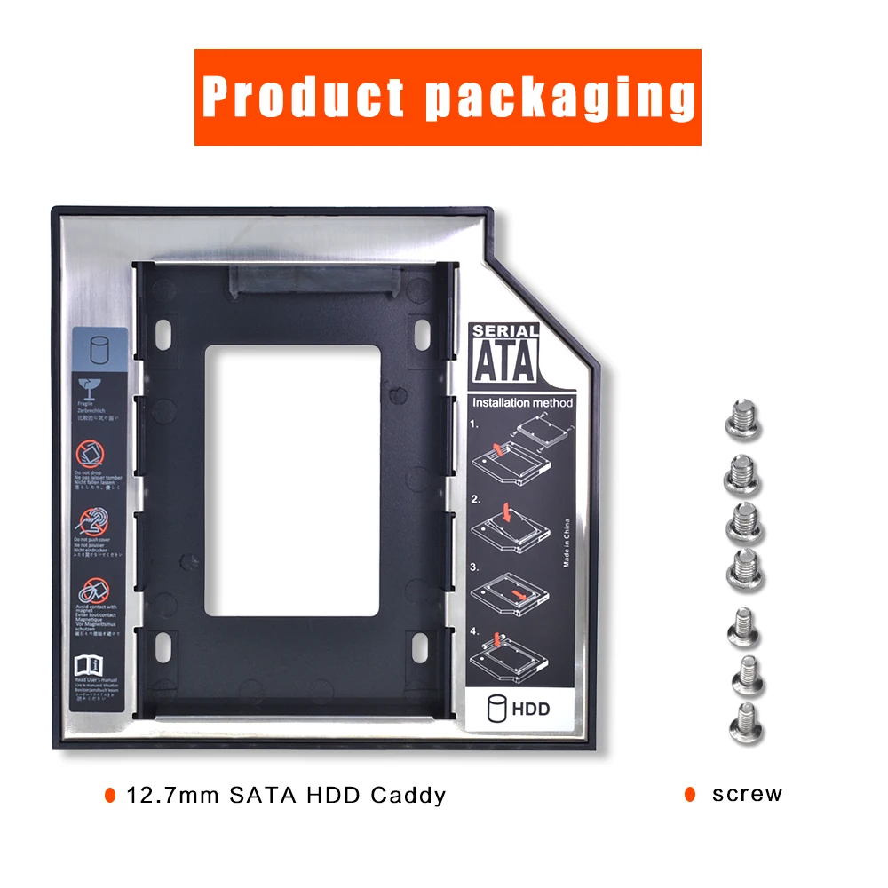 TISHRIC 2nd 2,5 HD 12,7 мм SATA 3,0 HDD/SSD Caddy Корпус/адаптер для внешнего жесткого диска 2 ТБ коробка CD DVD ROM корпус Optibay