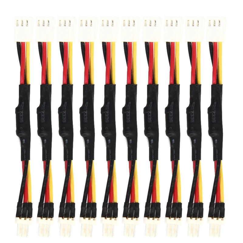 

12cm 10Pcs 3 Pin PC Fan Resistor Cable Male to Female Speed Noise Cooling Fan Extension Resistor Cable Wire Plastic Cord