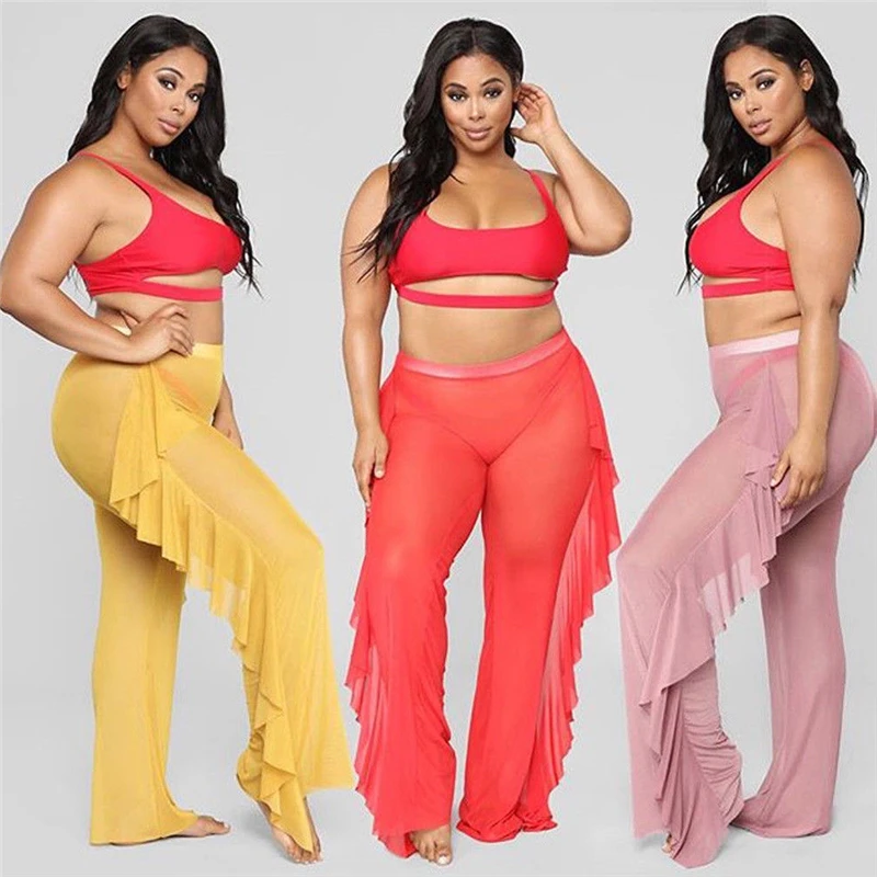 sheer swim pants cover up