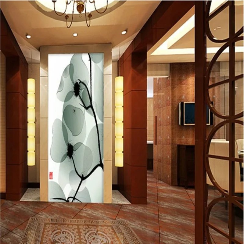 

1.5m Width Green leaf art large mural TV background wall non-woven wallpaper Living room sofa porch wallpaper Decor