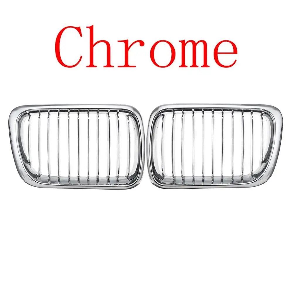 Спереди глянцевая/матовая черная м Стиль/хром почек решетка гриль для BMW E36 3 серии M3 1997-1999 автомобиля гоночные решетки - Цвет: Chrome