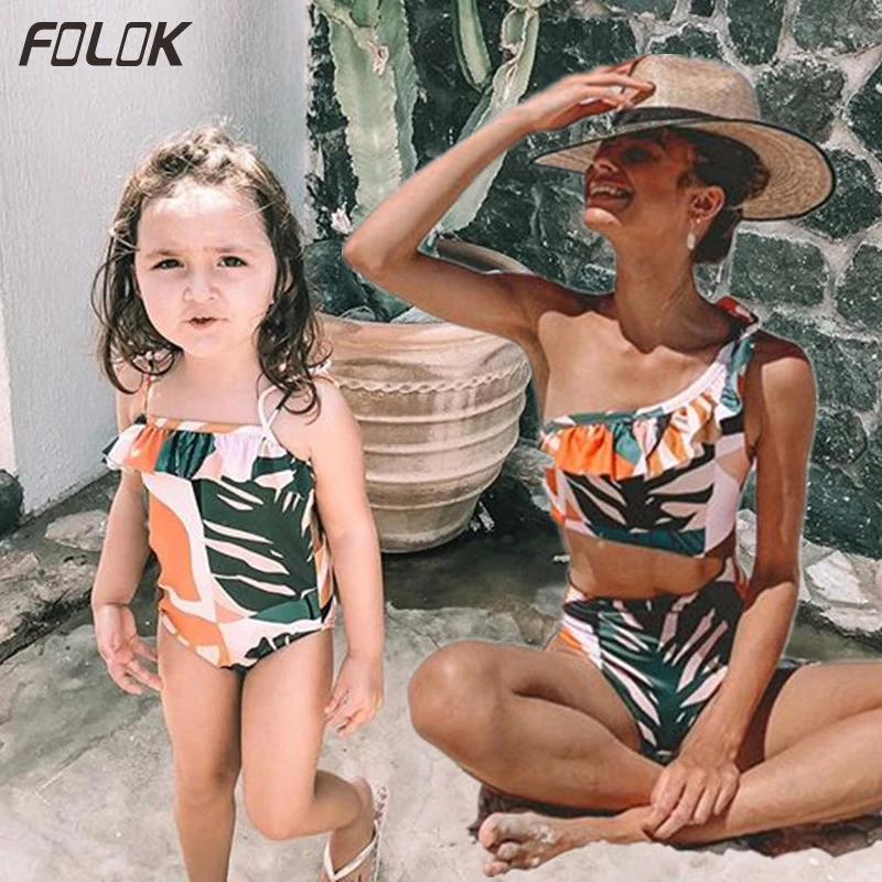 mom and infant matching bathing suits