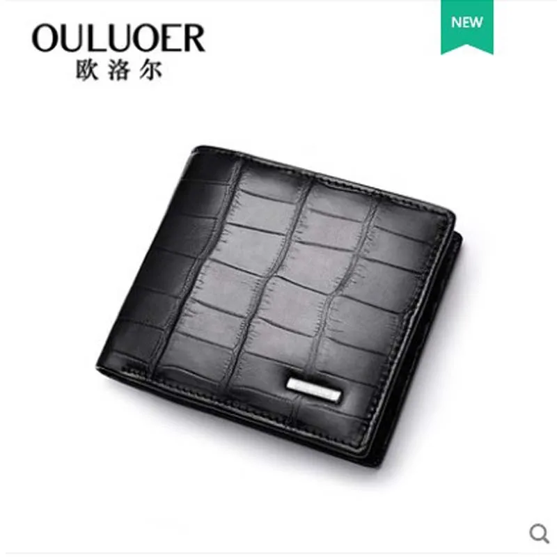 

ouluoer Nile crocodile wallet men's short business 20% men's wallet high-end leather cross leather wallet