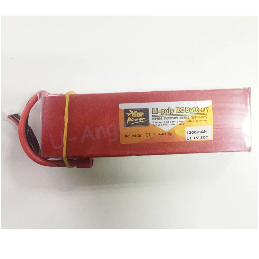 1 шт. Zop Power lipo battery 11 В 5200 мАч 30C 3S LiPo Li-poly Battery T-Plug для RC вертолета самолета | Игрушки и
