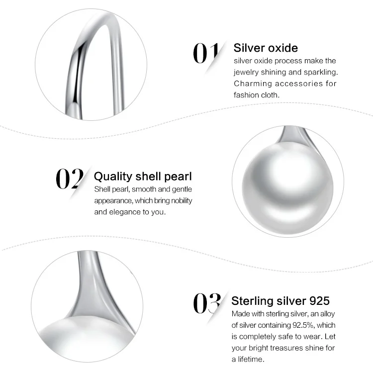 BISAER, Настоящее серебро 925 пробы, элегантный круглый искусственный жемчуг, серьги-капли для женщин, хорошее ювелирное изделие, Brincos ECE037