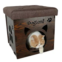 Cat House Foldable Home Leisure Stool Washable House For Cat Pet Summer Keep Warm Storage Stools With Cotton Pad Load 150kg summer house
