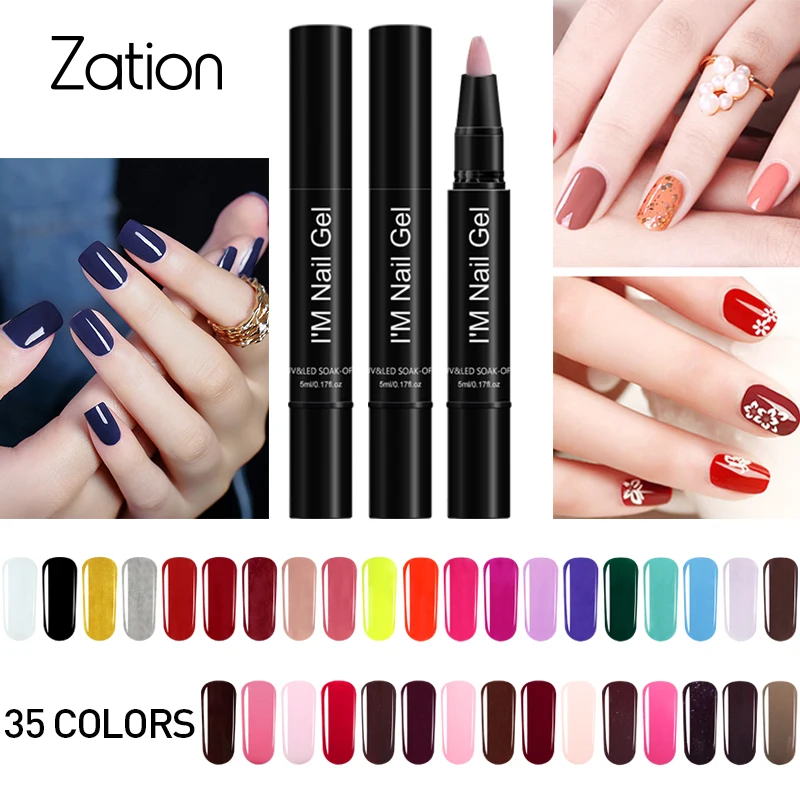 

Zation Enamel UV Gel Nail Polish Pen Hybrid Nails Vernis Semi Permanent Gellak Gel Polish UV Nail Art Stickers Design Manicure