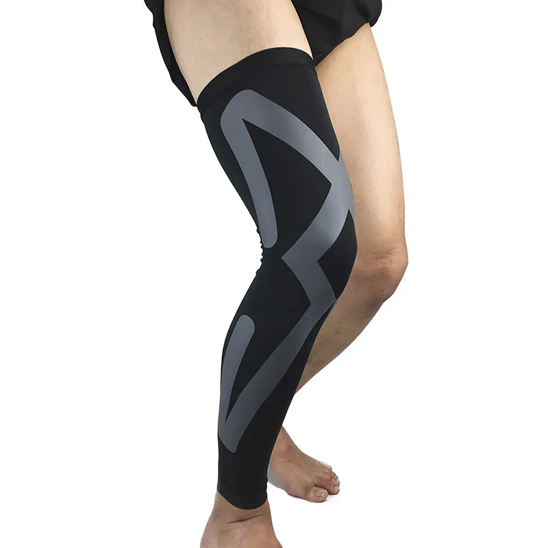 رجل الرياضة الركبة حماة تنفس طويل الركبة Legwarmers ضغط العجل كم الكرة الطائرة كرة القدم تشغيل الركبة يدعم