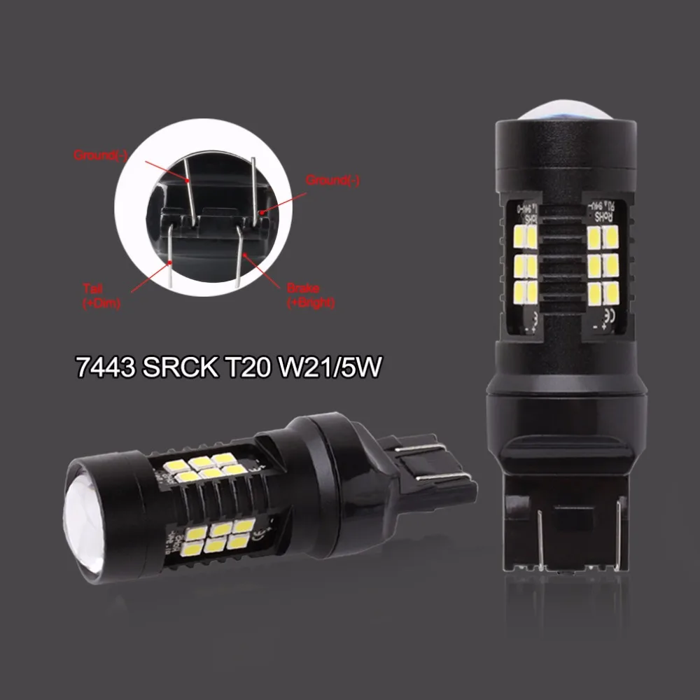 2 шт. T20 Led 7440 7443 SRCK лампы 1200LM W21W W21/Светодиодная лампа мощностью 5 Вт с T25 3157 3156 p27/7 Вт Авто обратный резервный DRL автомобилей сигнала поворота светильник 12V