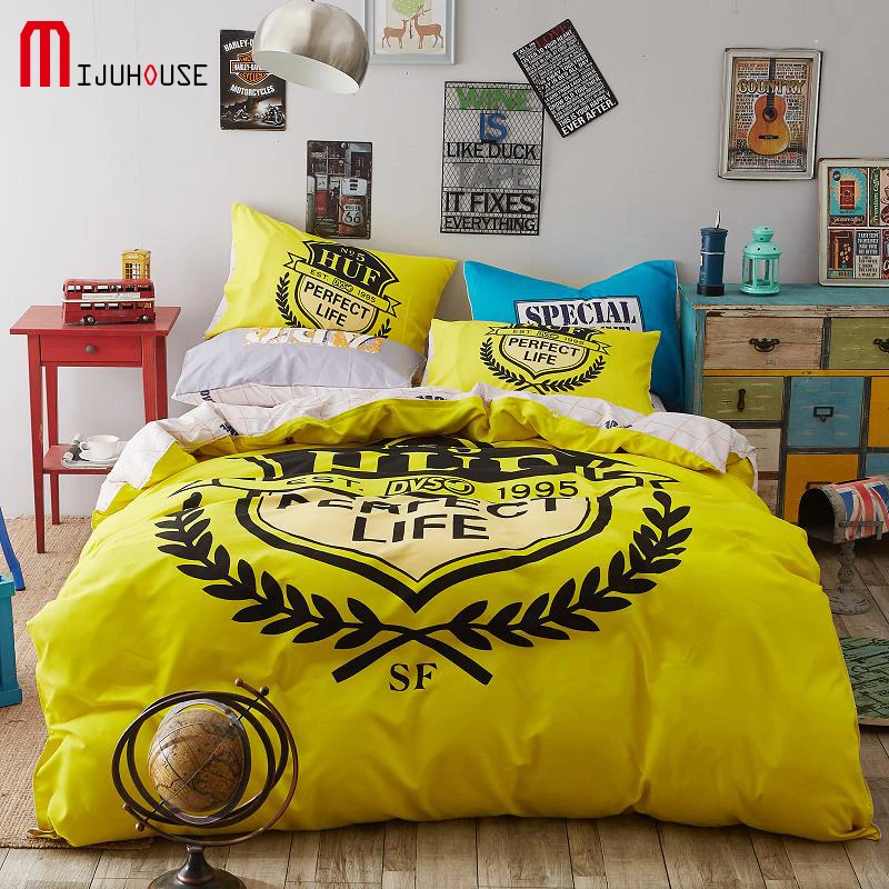 

New Nordic Sanding Sheet Set Winter Queen Size 4Pcs Bed Home Textile Reactive Printing Linen/Sheet Duvet Cover Pillowcases/Cover