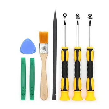 

Ruitroliker 8pcs Screwdriver Kits with Prying Tool and Cleaning Brush for Xbox One / Xbox 360 and PlayStation PS3 PS4 Controller