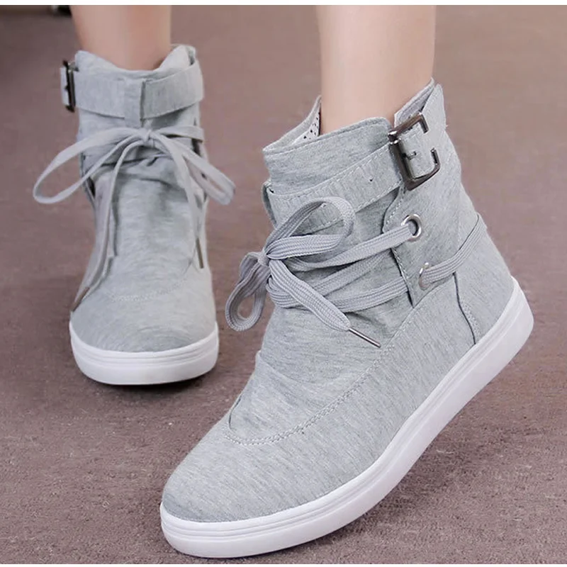 

Fashion Autumn Women Casual Flat Ankle Boots Female Lace Up Buckle Strap Short Boots Ladies Leisure Flats Footwear