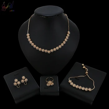 

Yulaili Elegance New Style Luxury Bridal Jewelry Set Crystal Flower Shape Connected Female Wedding Jewelry For Woman