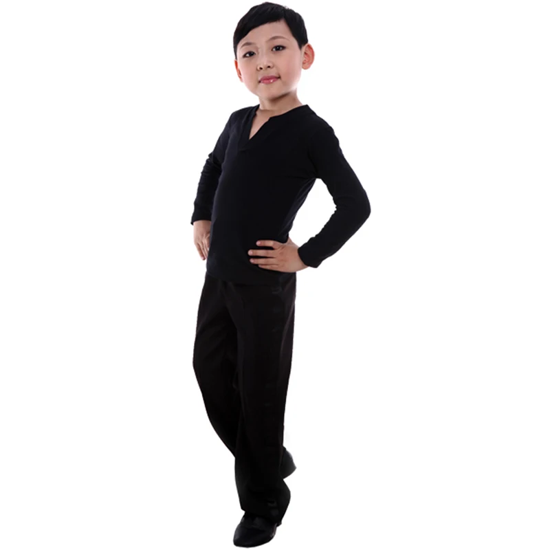 

Boy Latin Rumba Costume Sets Boy Latin Shirt+Pants Suit Ballroom Samba Dancewear Long Sleeve Kids Stage Performance Costumes