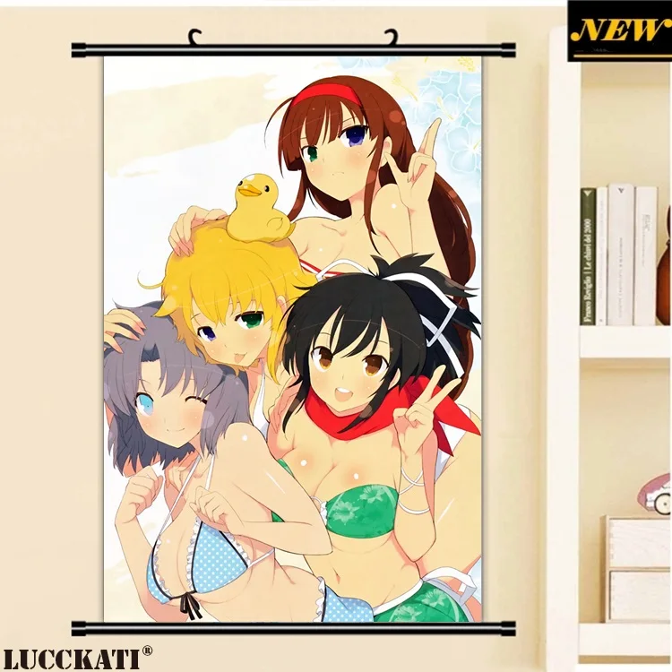 40X60 см серия Senran Kagura игры качающийся сексуальный мультфильм аниме Настенные обои